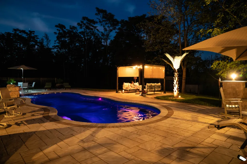 Fiberglass-Pools-Leisure-Pools-Hudson-Valley-003 Inground fiberglass pool installed by Leisure Pools Hudson Valley in Pawling, NY