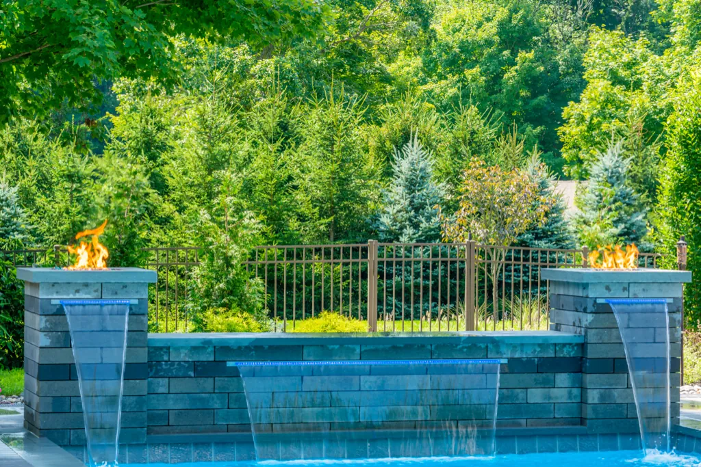 Inground fiberglass pool installed by Leisure Pools Hudson Valley in Pleasantville, NY