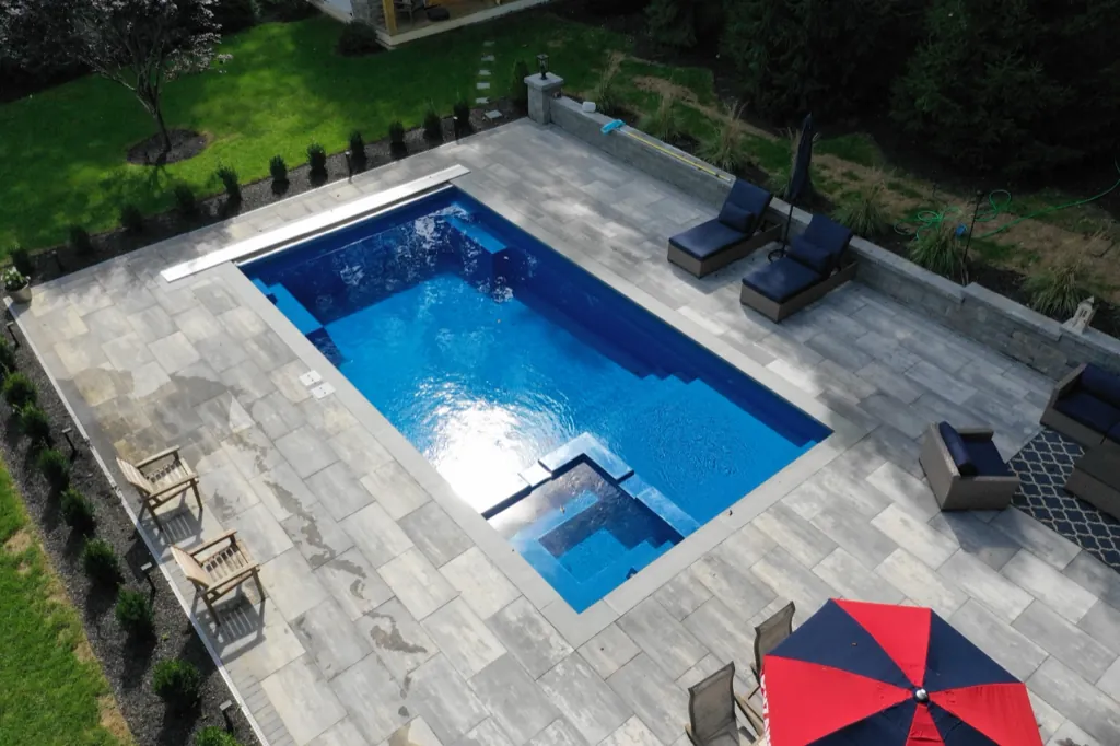 Fiberglass-Pools-Leisure-Pools-Hudson-Valley-018 Inground fiberglass pool installed by Leisure Pools Hudson Valley in Pearl River, NY