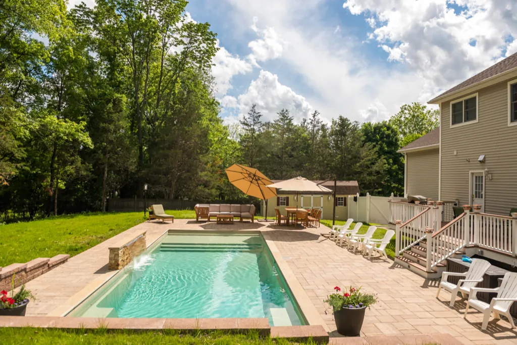 Fiberglass-Pools-Leisure-Pools-Hudson-Valley-027 Inground fiberglass pool installed by Leisure Pools Hudson Valley in Florida, NY